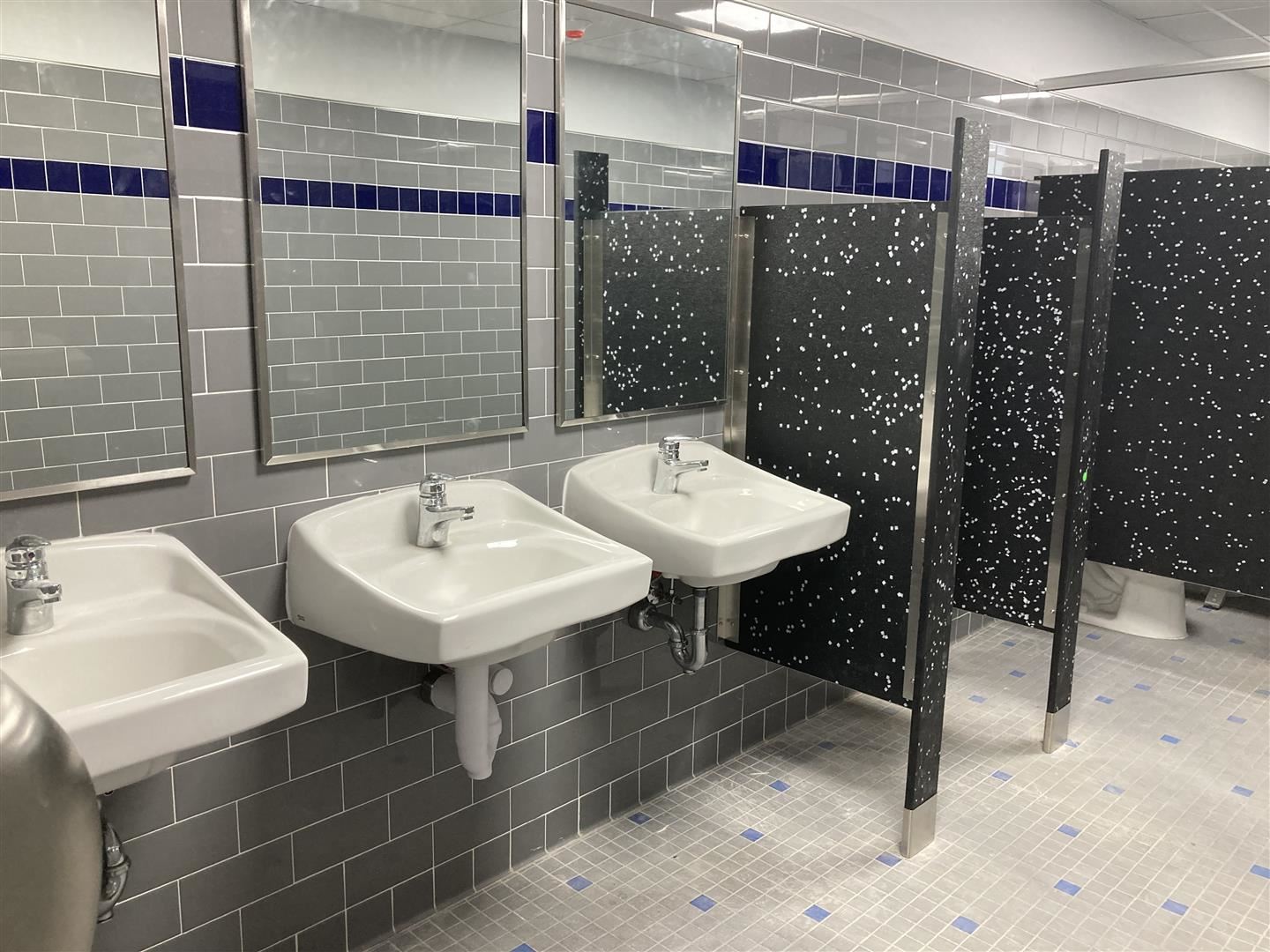 A renovated bathroom at Poughkeepsie Middle School